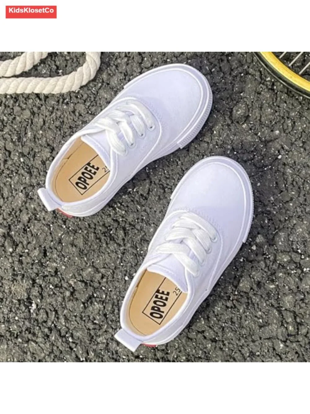 Kids Low Top Canvas Sneakers Lace-up Breathable Rubber Sole